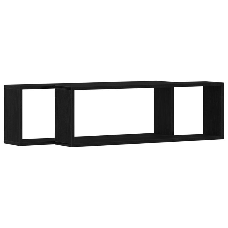 Casa si Gradina - Mobilier - Biblioteci si rafturi - Rafturi - Polite  - Set de 2, Stejar Negru, 80x15x26 cm, Fabricate din Lemn Prelucrat - Infinity.ro