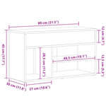 Casa si Gradina - Mobilier - Organizare si depozitare - Organizator incaltaminte - Banca de hol, stejar negru, 60x30x45 cm, lemn prelucrat - Infinity.ro