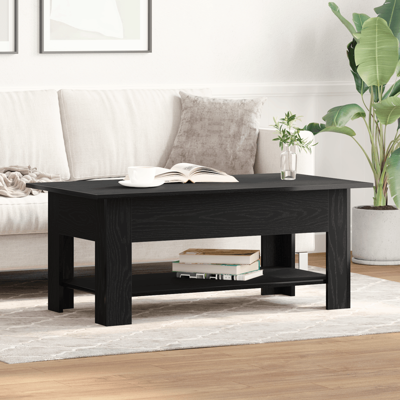 Casa si Gradina - Mobilier - Mese si birouri - Masute de cafea - Masa de cafea  Negru Stejar 102x55x42 cm, facuta din lemn compus - Infinity.ro