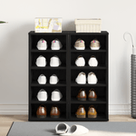 Casa si Gradina - Mobilier - Organizare si depozitare - Organizator incaltaminte - Dulap pentru pantofi 2 piese Negru Stejar 32x35x70 cm Lemn procesat - Infinity.ro