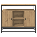 Casa si Gradina - Mobilier - Comode si corpuri - Comode - Dulap, stejar artizanal, 100x35x80 cm, lemn prelucrat si otel - Infinity.ro