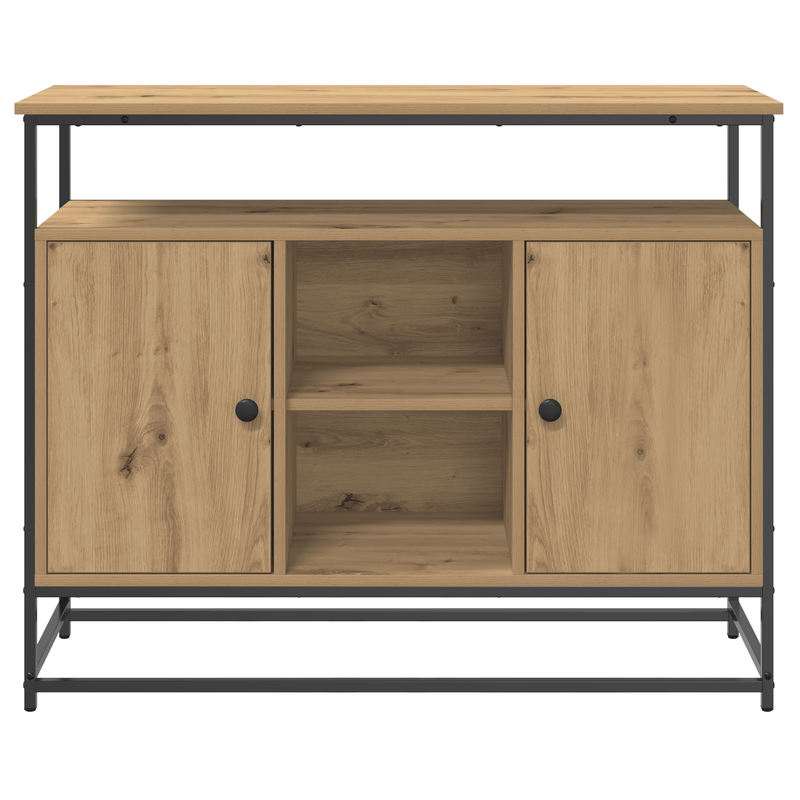 Casa si Gradina - Mobilier - Comode si corpuri - Comode - Dulap, stejar artizanal, 100x35x80 cm, lemn prelucrat si otel - Infinity.ro