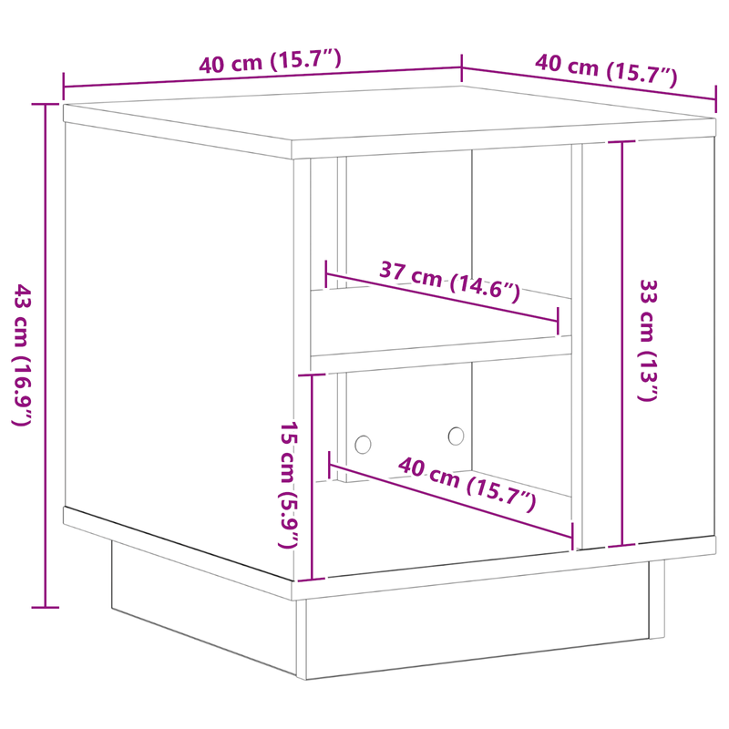 Casa si Gradina - Mobilier - Mese si birouri - Masute de cafea - Masuta de cafea, stejar negru, 40x40x43 cm, lemn prelucrat - Infinity.ro