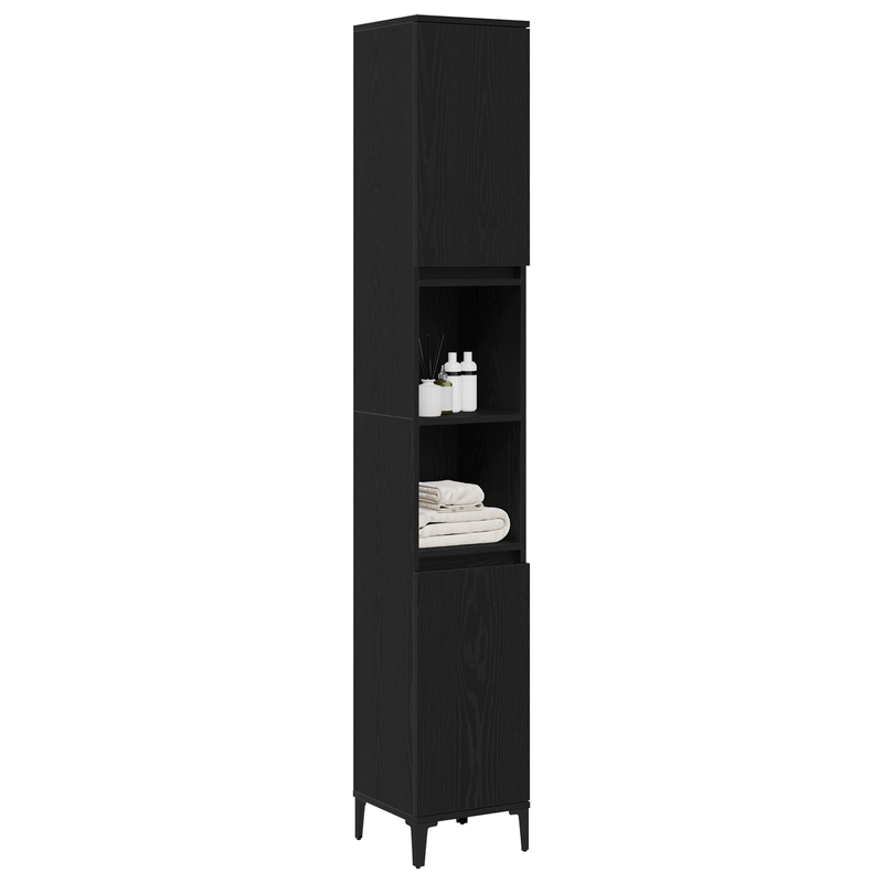 Casa si Gradina - Mobilier - Mobilier baie - Corpuri baie - Dulap de baie, stejar negru, 30x30x190 cm, lemn prelucrat - Infinity.ro