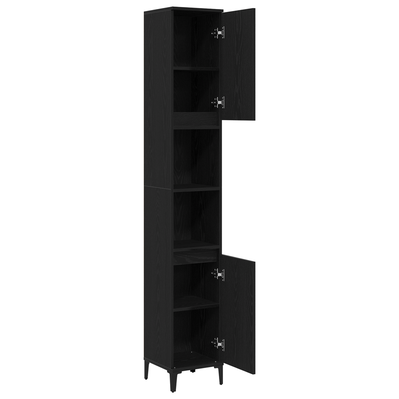 Casa si Gradina - Mobilier - Mobilier baie - Corpuri baie - Dulap de baie, stejar negru, 30x30x190 cm, lemn prelucrat - Infinity.ro