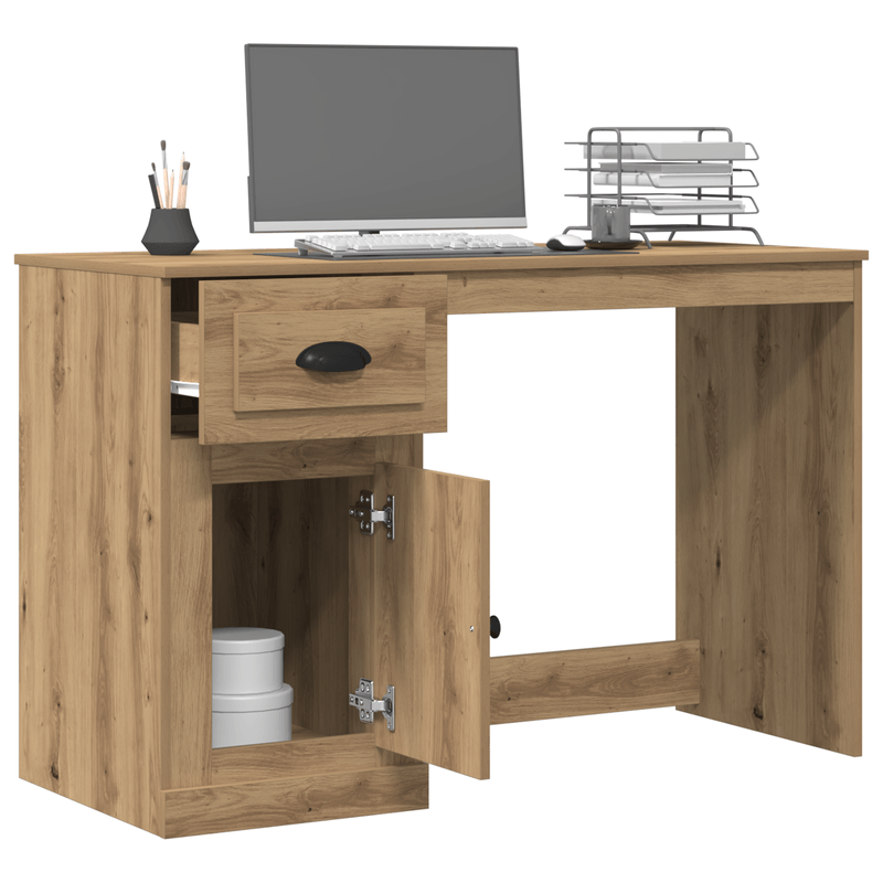 Casa si Gradina - Mobilier - Mese si birouri - Birouri - Birou cu depozitare, stejar artizanal, 50x115x75 cm, lemn - Infinity.ro