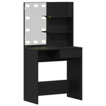 Casa si Gradina - Mobilier - Comode si corpuri - Masute de toaleta - Masa de toaleta LED in Stejar Negru - 74.5x40x141 cm, din Lemn Prelucrat - Infinity.ro