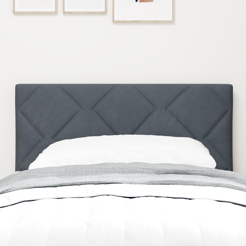 Casa si Gradina - Mobilier - Paturi si accesorii - Accesorii paturi - Tablie de pat model romboidal gri inchis 80 cm catifea - Infinity.ro