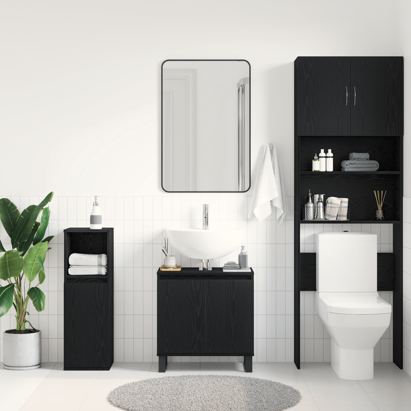 Casa si Gradina - Mobilier - Mobilier baie - Comode baie - Dulap chiuveta de baie, stejar negru 58x33x60 cm lemn prelucrat - Infinity.ro