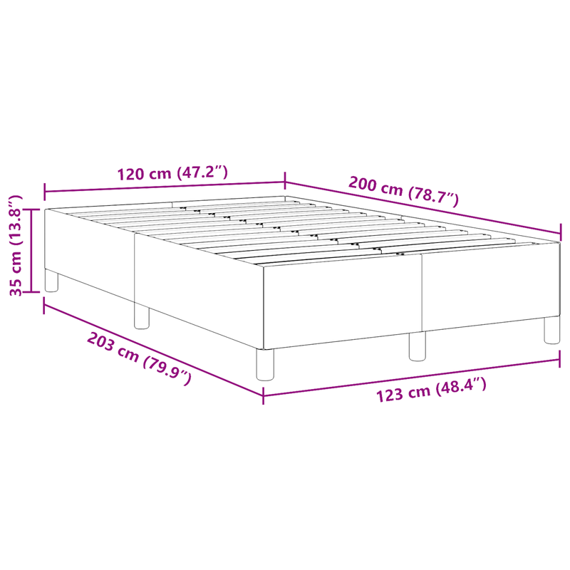 Casa si Gradina - Mobilier - Paturi si accesorii - Paturi - Cadru de pat, albastru, 120x200 cm, velur - Infinity.ro