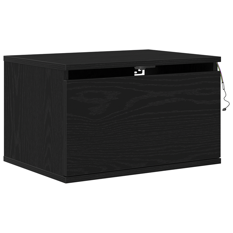 Casa si Gradina - Mobilier - Comode si corpuri - Noptiere - Noptiere cu LED-uri, de perete, 2 buc., stejar negru - Infinity.ro