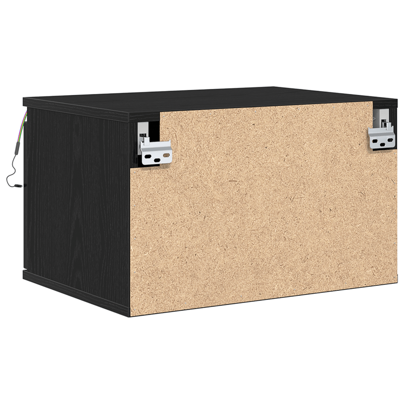 Casa si Gradina - Mobilier - Comode si corpuri - Noptiere - Noptiere cu LED-uri, de perete, 2 buc., stejar negru - Infinity.ro