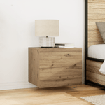 Casa si Gradina - Mobilier - Comode si corpuri - Noptiere - Noptiere cu LED-uri, de perete, 2 buc., stejar artizanal - Infinity.ro