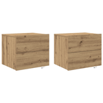 Casa si Gradina - Mobilier - Comode si corpuri - Noptiere - Noptiere cu LED-uri, de perete, 2 buc., stejar artizanal - Infinity.ro