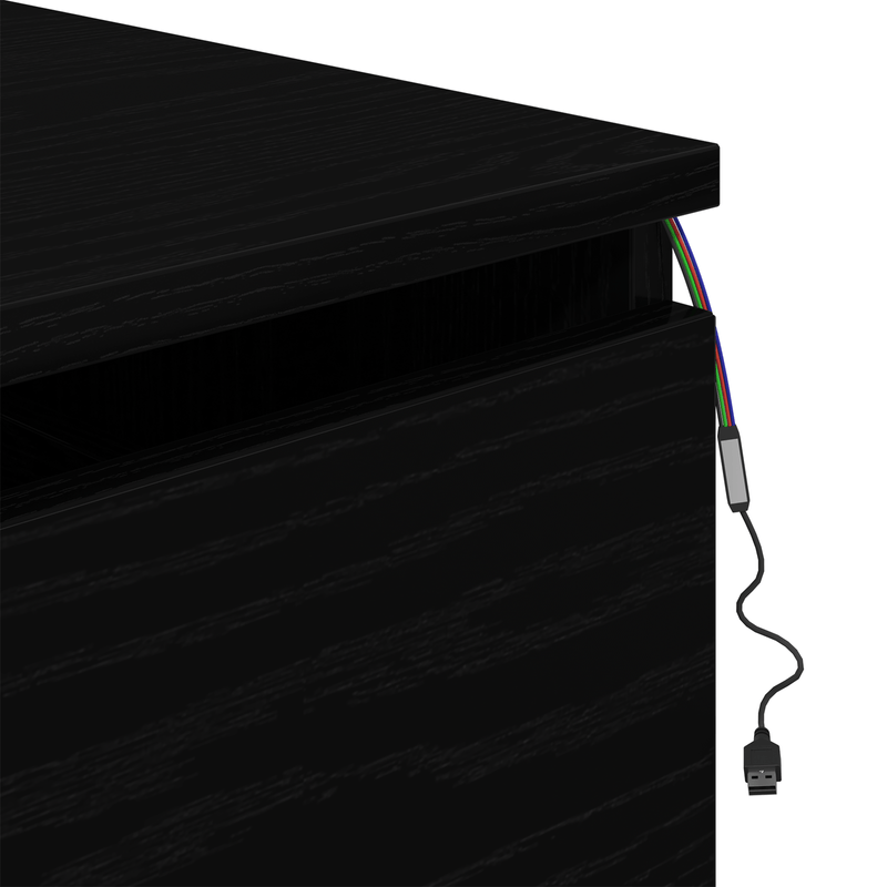 Casa si Gradina - Mobilier - Comode si corpuri - Noptiere - Noptiere cu LED-uri, de perete, 2 buc., stejar negru - Infinity.ro