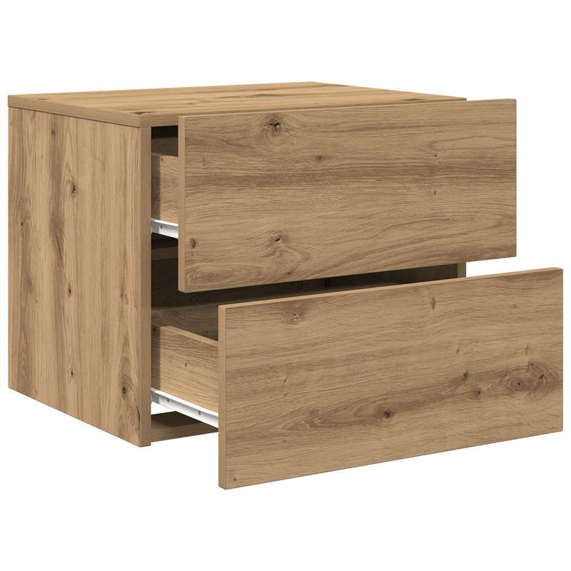 Casa si Gradina - Mobilier - Comode si corpuri - Noptiere - Noptiere cu LED-uri, de perete, 2 buc., stejar artizanal - Infinity.ro