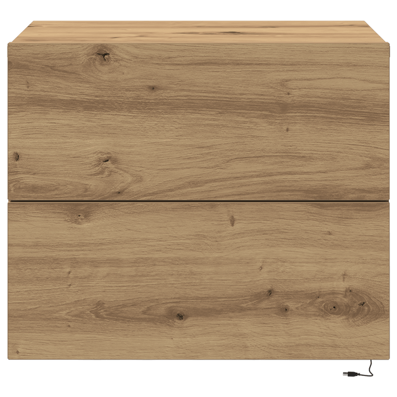 Casa si Gradina - Mobilier - Comode si corpuri - Noptiere - Noptiere cu LED-uri, de perete, 2 buc., stejar artizanal - Infinity.ro
