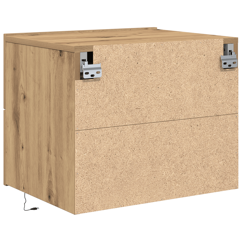 Casa si Gradina - Mobilier - Comode si corpuri - Noptiere - Noptiere cu LED-uri, de perete, 2 buc., stejar artizanal - Infinity.ro
