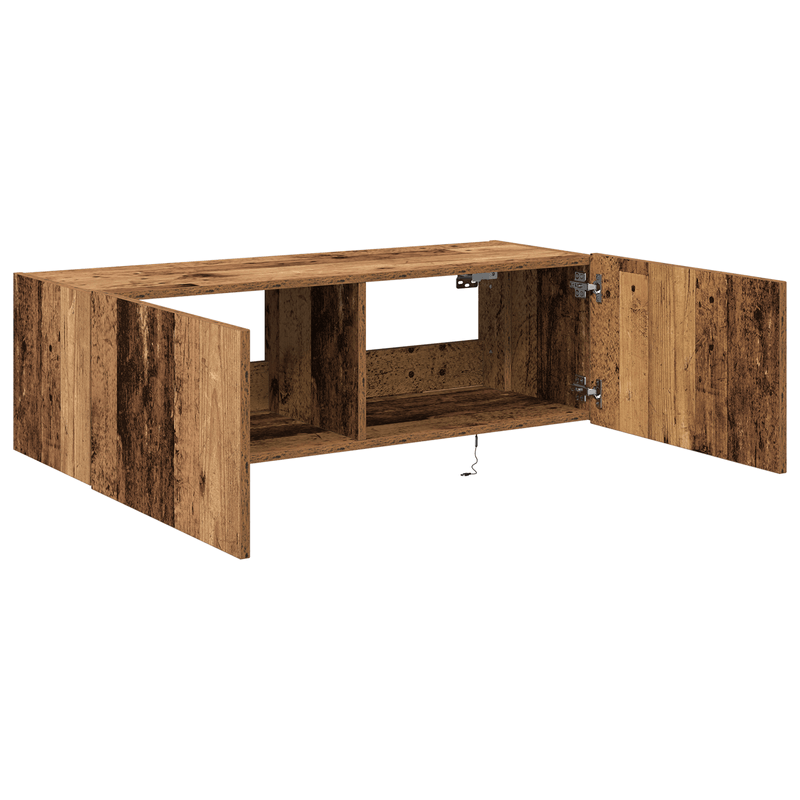 Casa si Gradina - Mobilier - Comode si corpuri - Comode - Dulap de perete cu LED-uri, lemn vechi, 100x35x31 cm - Infinity.ro