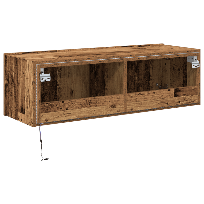 Casa si Gradina - Mobilier - Comode si corpuri - Comode - Dulap de perete cu LED-uri, lemn vechi, 100x35x31 cm - Infinity.ro