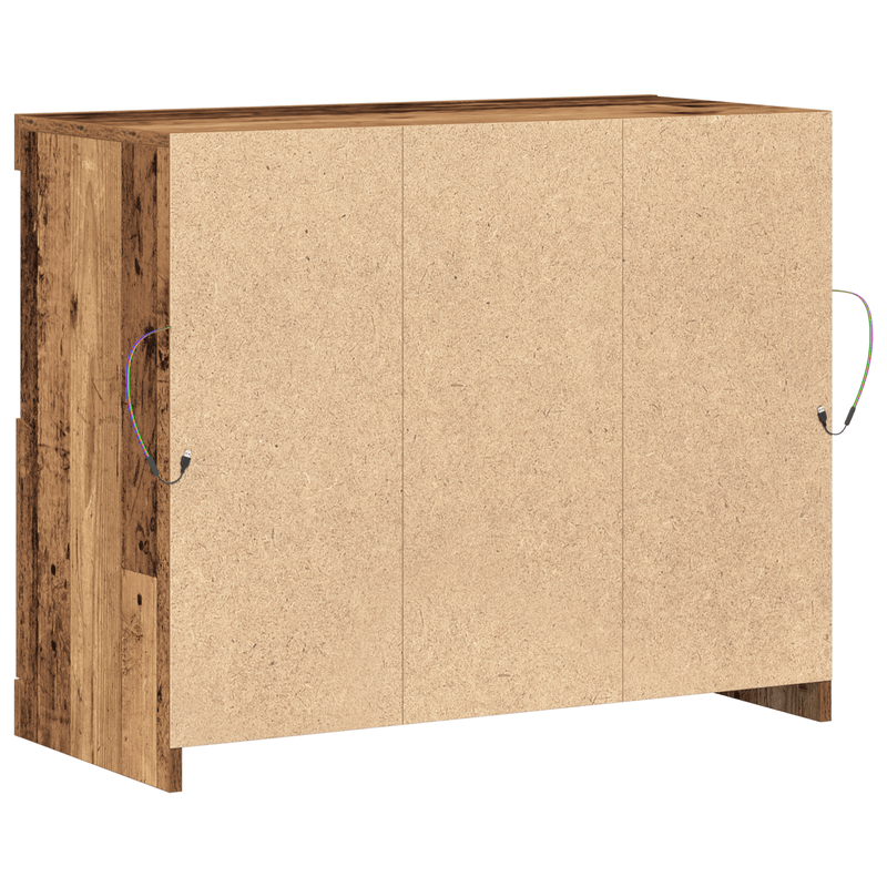 Casa si Gradina - Mobilier - Comode si corpuri - Comode - Dulap cu lumini LED, lemn vechi, 81x37x67 cm - Infinity.ro
