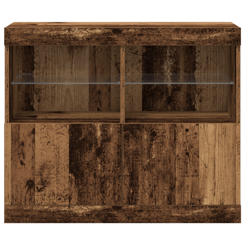 Casa si Gradina - Mobilier - Comode si corpuri - Comode - Dulap cu lumini LED, lemn vechi, 81x37x67 cm - Infinity.ro