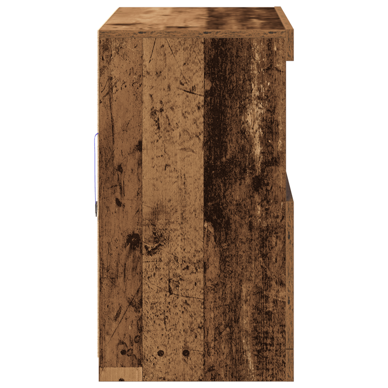 Casa si Gradina - Mobilier - Comode si corpuri - Comode - Dulap cu lumini LED, lemn vechi, 81x37x67 cm - Infinity.ro