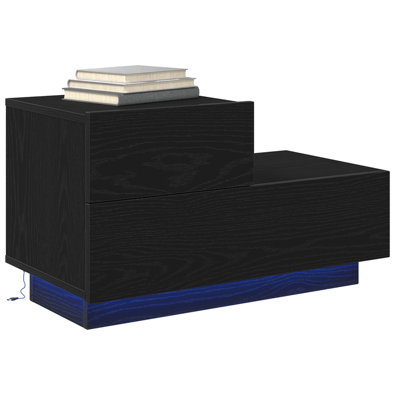 Casa si Gradina - Mobilier - Comode si corpuri - Noptiere - Noptiera cu LED-uri, stejar negru, 100x36x49 cm - Infinity.ro