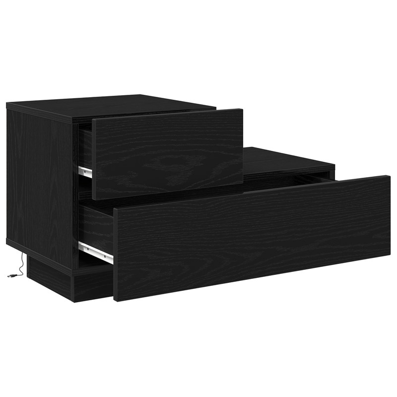 Casa si Gradina - Mobilier - Comode si corpuri - Noptiere - Noptiera cu LED-uri, stejar negru, 100x36x49 cm - Infinity.ro