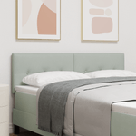 Casa si Gradina - Mobilier - Paturi si accesorii - Accesorii paturi - Tablie de pat cu nasturi gri deschis 140 cm catifea - Infinity.ro