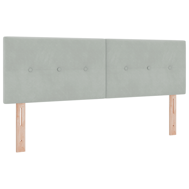 Casa si Gradina - Mobilier - Paturi si accesorii - Accesorii paturi - Tablie de pat cu nasturi gri deschis 140 cm catifea - Infinity.ro
