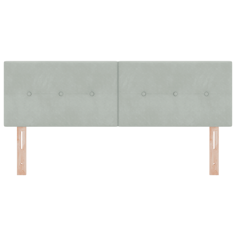 Casa si Gradina - Mobilier - Paturi si accesorii - Accesorii paturi - Tablie de pat cu nasturi gri deschis 140 cm catifea - Infinity.ro