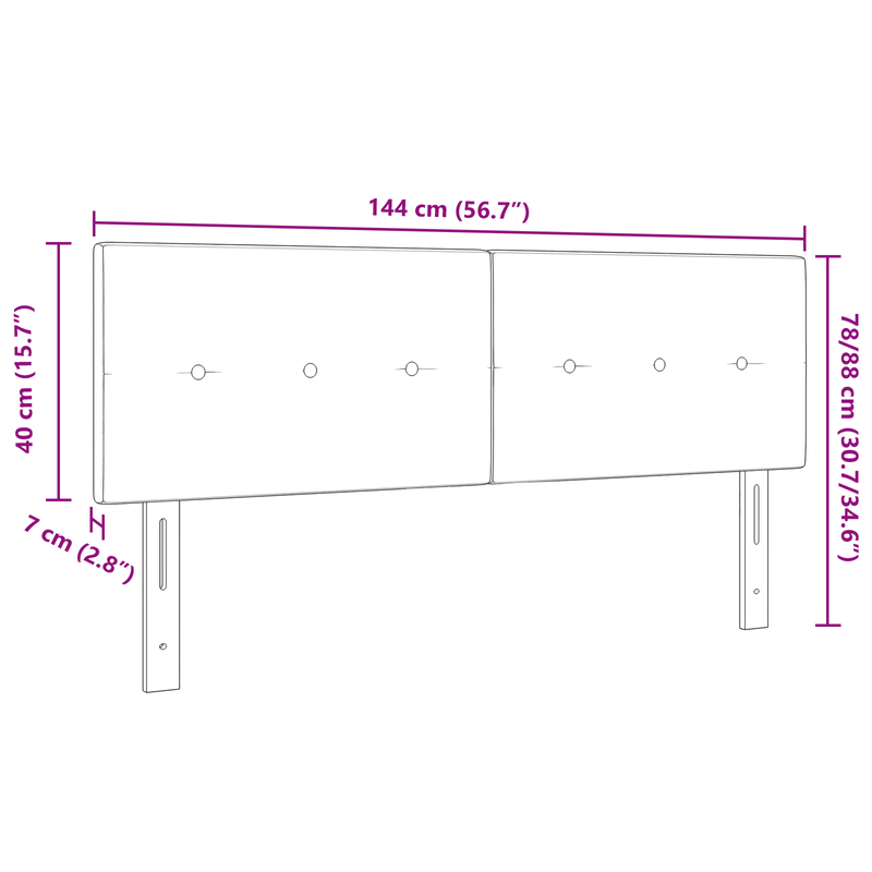 Casa si Gradina - Mobilier - Paturi si accesorii - Accesorii paturi - Tablie de pat cu nasturi gri deschis 140 cm catifea - Infinity.ro