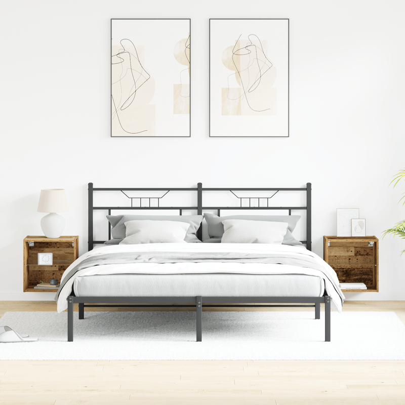 Casa si Gradina - Mobilier - Biblioteci si rafturi - Rafturi - Raft suspendat, 2 buc., lemn vechi, 40x28,5x40 cm, lemn - Infinity.ro