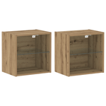 Casa si Gradina - Mobilier - Biblioteci si rafturi - Rafturi - Raft suspendat, 2 buc., stejar artizanal, 40x28,5x40 cm, lemn - Infinity.ro