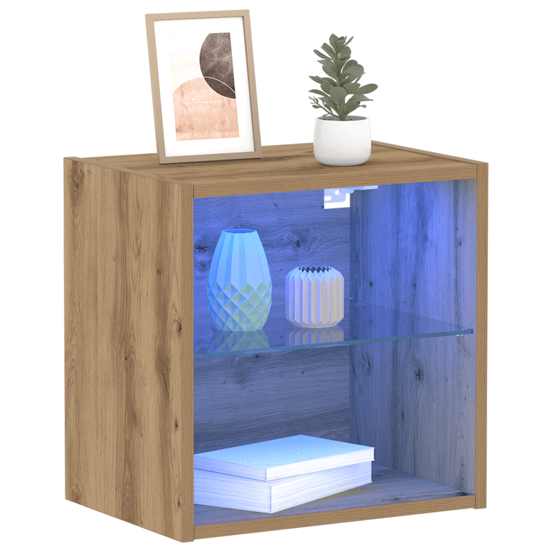 Casa si Gradina - Mobilier - Biblioteci si rafturi - Rafturi - Raft suspendat, 2 buc., stejar artizanal, 40x28,5x40 cm, lemn - Infinity.ro