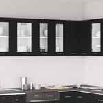 Casa si Gradina - Mobilier - Comode si corpuri - Corpuri bucatarie - Cabinet de sticla suspendat in stejar negru - 60x31x60 cm - Infinity.ro