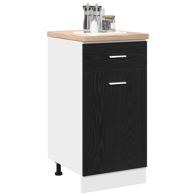 Casa si Gradina - Mobilier - Comode si corpuri - Corpuri bucatarie - Dulap cu Sertar Inferior - Stejar Negru, 40x46x81.5 cm, Fabricat din Lemn Prelucrat - Infinity.ro