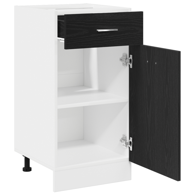 Casa si Gradina - Mobilier - Comode si corpuri - Corpuri bucatarie - Dulap cu Sertar Inferior - Stejar Negru, 40x46x81.5 cm, Fabricat din Lemn Prelucrat - Infinity.ro