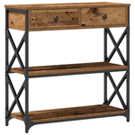 Casa si Gradina - Mobilier - Comode si corpuri - Console - Masa consola, lemn vechi, 75x28x75 cm, lemn prelucrat si otel - Infinity.ro