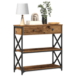 Casa si Gradina - Mobilier - Comode si corpuri - Console - Masa consola, lemn vechi, 75x28x75 cm, lemn prelucrat si otel - Infinity.ro