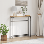 Casa si Gradina - Mobilier - Comode si corpuri - Console - Masa consola, stejar artizanal, 75x19,5x75 cm, lemn si otel - Infinity.ro
