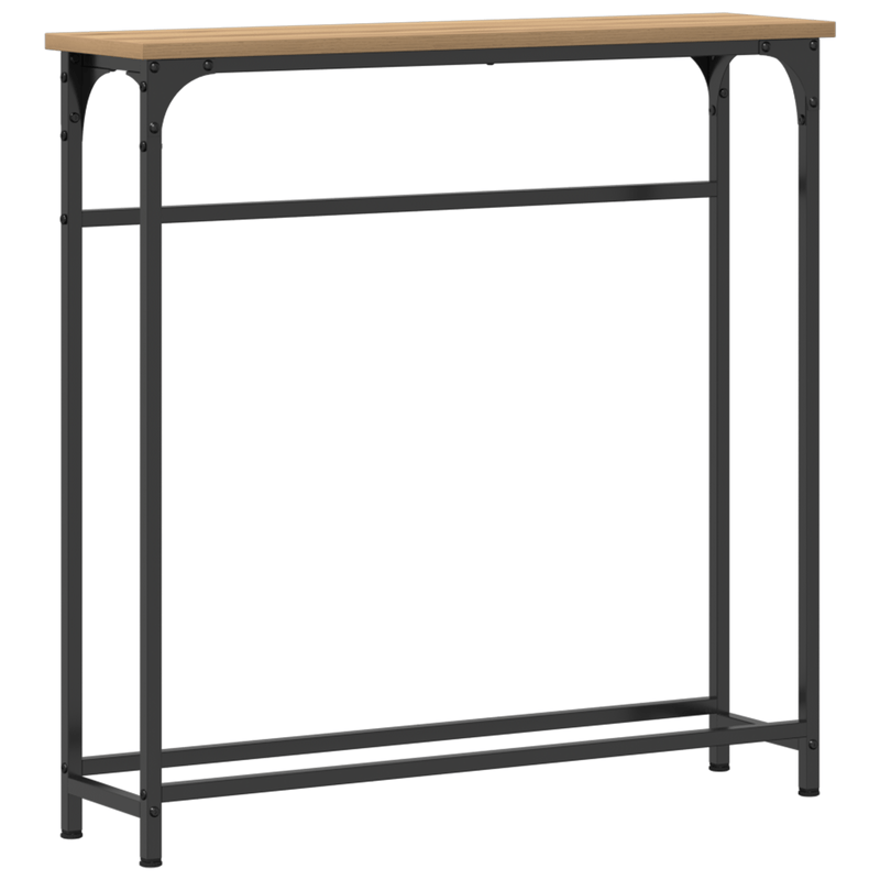 Casa si Gradina - Mobilier - Comode si corpuri - Console - Masa consola, stejar artizanal, 75x19,5x75 cm, lemn si otel - Infinity.ro