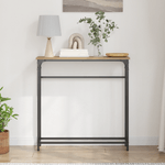 Casa si Gradina - Mobilier - Comode si corpuri - Console - Masa consola, stejar artizanal, 75x19,5x75 cm, lemn si otel - Infinity.ro