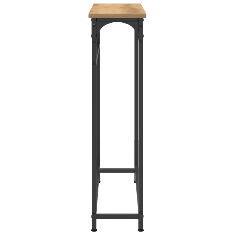 Casa si Gradina - Mobilier - Comode si corpuri - Console - Masa consola, stejar artizanal, 75x19,5x75 cm, lemn si otel - Infinity.ro