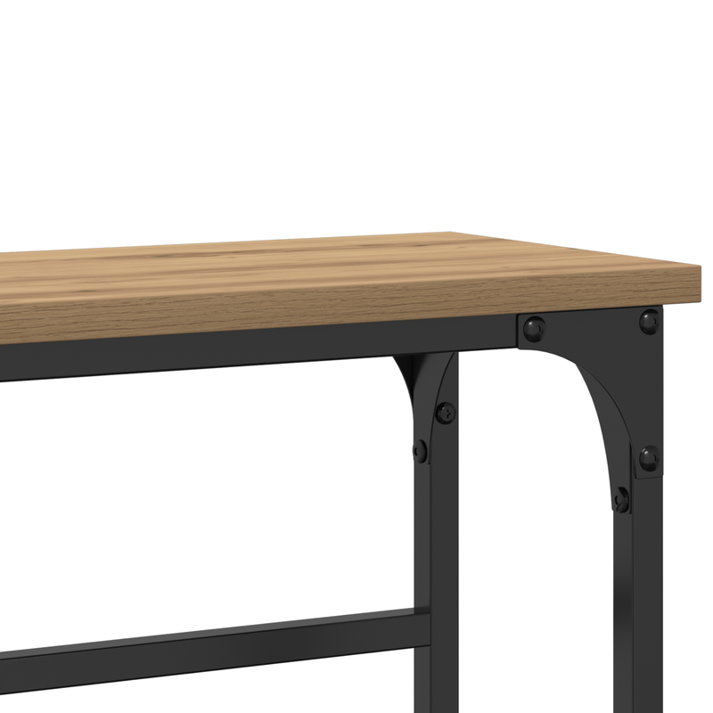 Casa si Gradina - Mobilier - Comode si corpuri - Console - Masa consola, stejar artizanal, 75x19,5x75 cm, lemn si otel - Infinity.ro