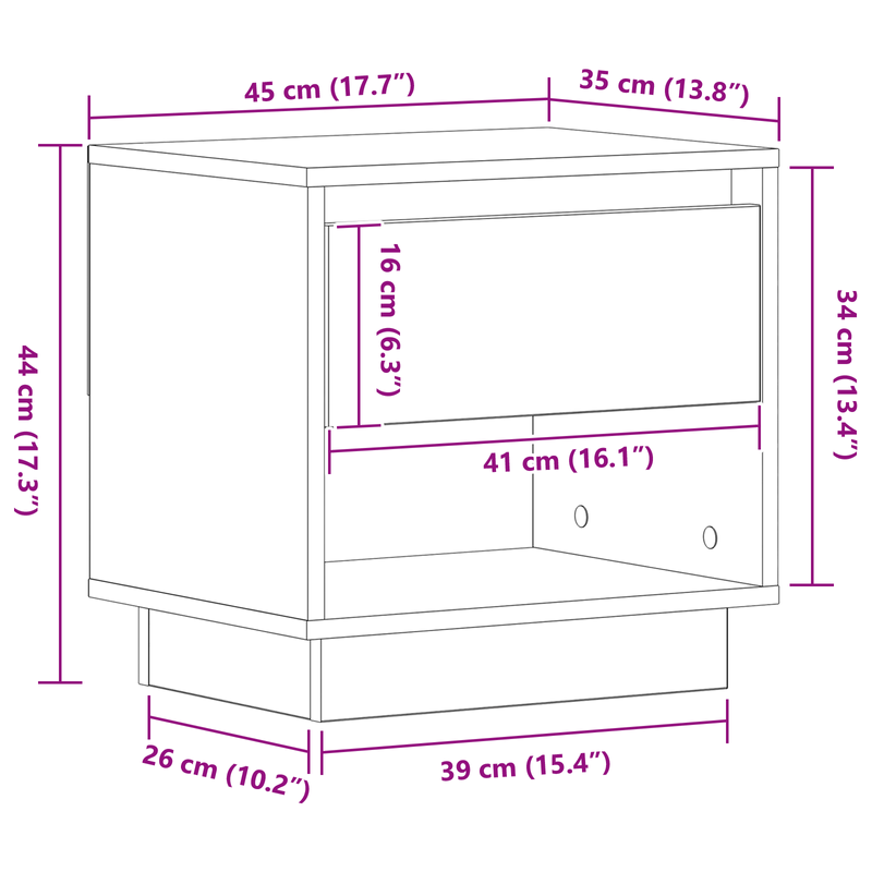 Casa si Gradina - Mobilier - Comode si corpuri - Noptiere - Noptiera, lemn vechi, 45x34x44 cm, lemn prelucrat - Infinity.ro