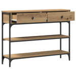 Casa si Gradina - Mobilier - Comode si corpuri - Console - Masa consola, stejar artizanal, 100x25x75 cm, lemn si otel - Infinity.ro