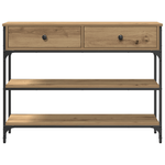 Casa si Gradina - Mobilier - Comode si corpuri - Console - Masa consola, stejar artizanal, 100x25x75 cm, lemn si otel - Infinity.ro