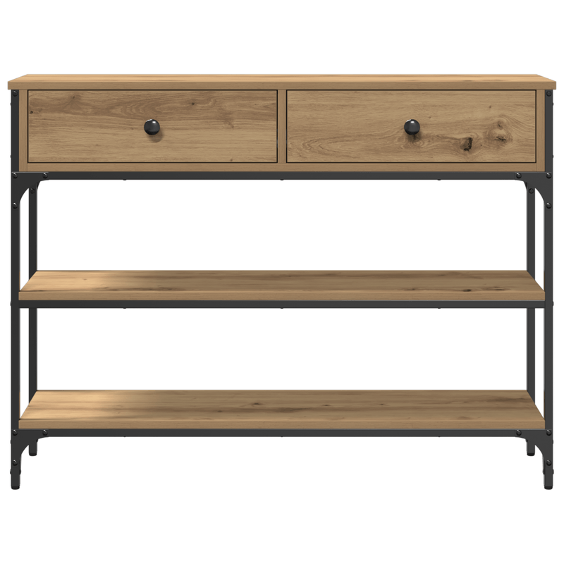 Casa si Gradina - Mobilier - Comode si corpuri - Console - Masa consola, stejar artizanal, 100x25x75 cm, lemn si otel - Infinity.ro